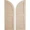 Ekena Millwork Pecky Cypress 2 Equal Louver w/Quarter Round Arch Top Faux Wood Shutters, 18"W x 82"H (64" Low Side) SHULVQ18X82PCPR - alternate 1