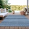 Homeroots 10' X 14' Denim Blue And Sky Blue Striped Washable Indoor Outdoor Area Rug 610587 - alternate 9