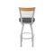 Holland Bar Stool Co Eleanor 30in Swivel Bar Stool with Anodized Nickel Finish, Medium Back and Graph Coal Seat 880 - alternate 7
