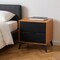 Homeroots 21" Walnut Wood and Steel Two Drawer Nightstand 668547 - alternate 8