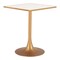 Homeroots 24" Beige and Gold Wood and Steel Pedestal Base Square Dining Table 572239 - alternate 7