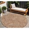 Homeroots 8' Copper And Beige Round Floral Washable Indoor Outdoor Area Rug 594655 - alternate 1
