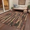 Homeroots 8' X 10' Coffee And Brown Striped Washable Indoor Outdoor Area Rug 608943 - alternate 6