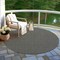 Homeroots 8' Black And Gray Round Floral Washable Indoor Outdoor Area Rug 610638 - alternate 4