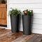 Homeroots Set of Two Black Heavy Duty Plastic Cylindrical Planter Pots 719609 - alternate 3