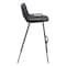 Homeroots Set of Two 30" Black Faux Leather And Steel Low Back Bar Height Bar Chairs 555667 - alternate 6