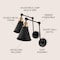 Jonathan Y Rover 7" Classic Industrial Metal Adjustable Arm LED Wall Sconce, Black/Brass Gold, 2PK JYL7462A-SET2 - alternate 8