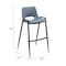 Homeroots Set of Two 30" Blue And Black Faux Leather And Steel Low Back Bar Height Bar Chairs 555659 - alternate 7
