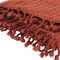 Homeroots 50" X 60" Burnt Orange Cotton Knitted Striped Throw Blanket with Tassels 518780 - alternate 3