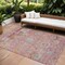 Homeroots 9' X 12' Pink Gray And Gold Floral Washable Indoor Outdoor Area Rug 604088 - alternate 1