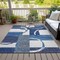 Homeroots 5' X 8' Blue And Ivory Geometric Washable Indoor Outdoor Area Rug 612570 - alternate 7