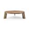 Homeroots 55" Brown and Gold Wood And Stainless Steel Round Coffee Table 372179 - alternate 7