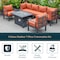 Leisuremod Chelsea 7-Piece Patio Sectional And Fire Pit Table Black Aluminum With Orange Cushions CSFBL-7OR - alternate 9