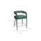 Homeroots 25" Teal Blue Metal and Fabric Low Back Counter Height Bar Chair 558309 - alternate 8