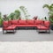 Leisuremod Hamilton 6-Piece Aluminum Patio Conversation Set with Cushions, Red HSBL-6R - alternate 6