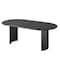 Homeroots 67" Black Solid Wood Double Pedestal Base Oval Dining Table 721142 - alternate 1