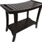 Homeroots 23" X 30" Dark Brown Solid Wood Rectangular Shower Bench With Shelf 383314 - alternate 3