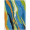 Homeroots 5' X 8' Denim Blue Copper And Green Abstract Washable Indoor Outdoor Area Rug 600961 - alternate 8