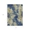 Homeroots 10' X 14' Navy Blue And Beige Abstract Washable Indoor Outdoor Area Rug 630698 - alternate 4