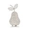 Homeroots 10" Silver and Faux Crystal Decorative Pear Tabletop Sculpture 354778 - alternate 1