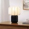 Jonathan Y Leola 10 in. Modern Contemporary Ceramic Fluted Mini w/Ribbed Cocoon Pumpkin Shade LED Table Lamp, Bl JYL4202C - alternate 7