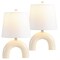 Jonathan Y Zadie 17.75" Scandinavian Minimalist Ceramic Arch LED Table Lamp, Almond, 2PK JYL5503A-SET2 - alternate 1