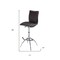 Homeroots Set of Two Brown and Silver Metal and Faux Leather Low Back Adjustable Height Bar Chairs, 2PK 555025 - alternate 5