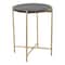 Homeroots 22" Gray and Gold Marble and Iron Round End Table 556563 - alternate 6