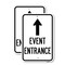 Signmission Event Entrance With Up Arrow, 12'' X 18'' 2 Signs, Heavy Gauge Aluminum, 2PK A-1218-2PACK-24087 - alternate 1