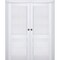 Sartodoors Sliding French Double Pocket Doors White 48x96 (2* 24x96) Solid Core Modern Interior VEREGIO7411DP-WS-4896 - alternate 1