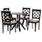 Baxton Studio Adina Modern Sand Fabric and Dark Brown Wood 5-Piece Dining Set 256-9725-10900-ZORO - alternate 1