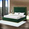 Homeroots Hunter Green Solid Wood Queen Upholstered Velvet Bed 544925 - alternate 7