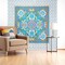 Homeroots 88" X 84" Brown Blue And White Floral Cotton Hanging Tapestry 397427 - alternate 6