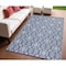 Homeroots 4' X 6' Blue Geometric Machine Braided Distressed Area Rug With UV Protection 555606 - alternate 1