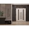 Vdomdoors Front Exterior Prehung Aluminum Double Doors Ronex1055 Teak Top Transom Mirrored Clear Glass Entry RONEX1055DEXD-OAK-W72xH96+12-LH-I - alternate 3