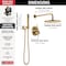 Delta Modern Monitor 14 Series Shower with Raincan & Hand Shower, 20.13 in, Champagne Bronze T342702-CZ - alternate 5