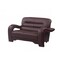 Homeroots 56in Brown And Dark Brown Faux Leather Love Seat 329512 - alternate 1