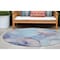 Homeroots 8' Round Blue Round Abstract Washable Non Skid Indoor Outdoor Area Rug 559663 - alternate 1