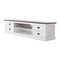 Homeroots 71in Distressed White and Brown Wood Entertainment Unit with Four Drawers 397709 - alternate 7