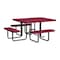 Leisure Craft 46" Square ADA Accessible Outdoor Picnic Table with 3 Bench Seats, Burgundy T46SQP-ADA-BURGUNDY - alternate 1