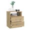 Homeroots 20" Oak Two Drawers Faux Wood Nightstand 534890 - alternate 6