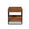 Homeroots 28" Black And Brown Iron and Solid Wood Square Live Edge Two Drawer Nightstand 571533 - alternate 1