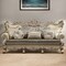 Homeroots 41" Champagne Cotton Blend Curved Floral Sofa And Toss Pillows 348222 - alternate 4