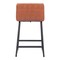 Homeroots Set of Two 26" Brown And Black Faux Leather And Steel Counter Height Bar Chairs 555736 - alternate 6