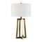Homeroots 24" Brass Metal Table Lamp With White Drum Shade 524507 - alternate 1