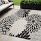 Homeroots 5' X 8' Black And White Floral Indoor Outdoor Area Rug 546664 - alternate 9