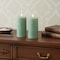 Homeroots Set of Two Green Flameless Pillar Candles, 2PK 633855 - alternate 5