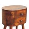 Homeroots 20" Brown Solid Wood Round Two Drawer Nightstand 651515 - alternate 13