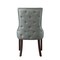 Homeroots Set of Two Tufted Light Gray and Espresso Upholstered Faux Leather Dining Side Chairs 543525 - alternate 8
