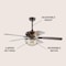 Jonathan Y Joanna 52" 3-Light Bronze Crystal LED Ceiling Fan With Remote, Oil Rubbed Bronze JYL9702A - alternate 10